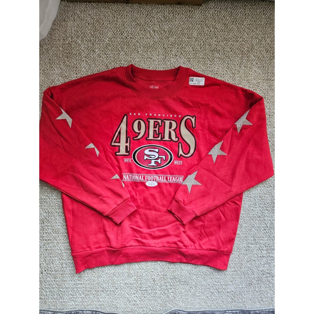 San Francisco 49ers Gameday Couture Sweatshirt Women's Size S Rhinestone Stars